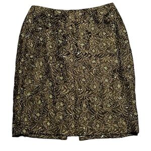 Vintage Kay Unger NY Lace Beaded Silk Skirt